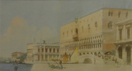 BENVENUTI EUGENIO 1881 1959 PALAZZO DUCALE VENEZIA, 1890 ACQUARELLO SU...