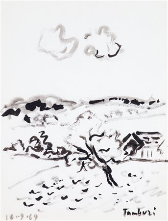ORFEO TAMBURI (1910-1994) Senza Titolo, 1969 Tecnica mista su carta cm...