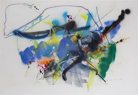 EDOARDO FRANCESCHINI (1928-2006) Senza Titolo, 1987 Tecnica mista su carta cm...