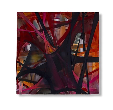 ALA (1966) Nero Chiaro, 2008 Tecnica mista e calze cm 70x70 Firma al retro...