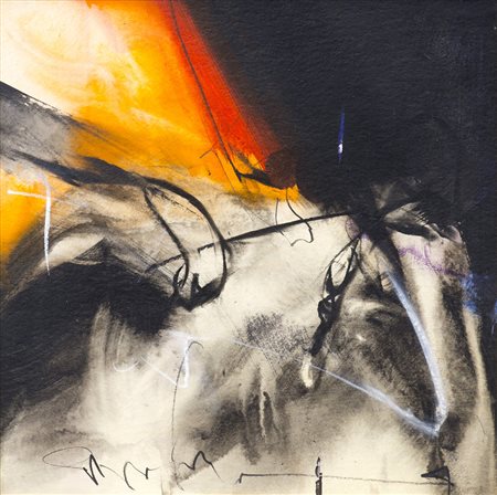 GIOVANNI SESIA (1955) Frammenti, 1996 Acrilici su tavola cm 20x20 Firma al...