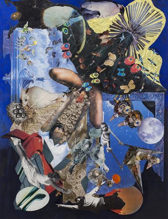 ANONIMO Io che "parto", e tu? Collage e tecnica mista su cartone cm...