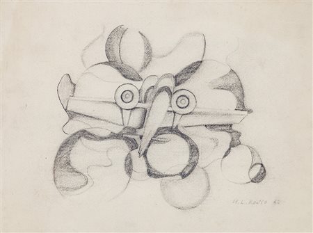 UMBERTO LUIGI RONCO (1913-1997) Areopittura, 1942 Matita su cartoncino cm...
