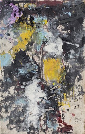 CARLO PACE (1930) Senza Titolo, 1960 Smalti su cartoncino cm 25x16,3 Firma e...