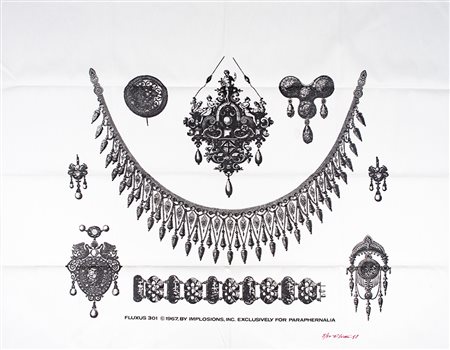 ROBERT WATTS (1923-1988) Fluxus 301, 1984 Serigrafia su cotone cm 135x170...