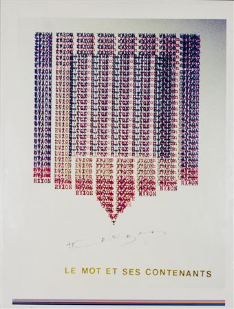 HENRI CHOPIN (1922-2008) Le mot et ses contenants Tecnica mista e stampa su...