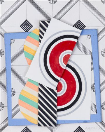 ROBERTO ARIOLI (1941) Senza titolo, 1970 Collage e tecnica mista su...