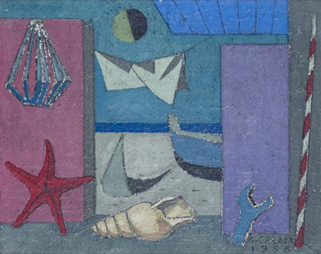 G. CELADA Senza titolo, 1958 Olio su tela cm 8x10 Firma e datazione al fronte...