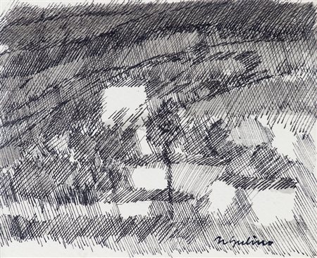 NUNZIO GULINO (1920) Senza titolo China su carta cm 8x10 Firma al fronte...