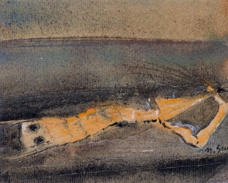 NUNZIO GULINO (1920) Senza titolo Acquerello su carta cm 8x10 Firma al fronte...