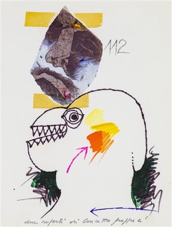 CONCETTO POZZATI (1935) Due reperti di Concetto Pozzati Tecnica mista e...