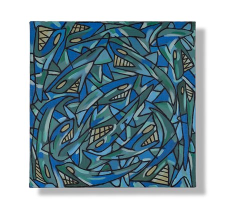 PABLO ECHAURREN (1951) Senza Titolo, 1992 Acrilici su tela cm 50x50 Firma e...