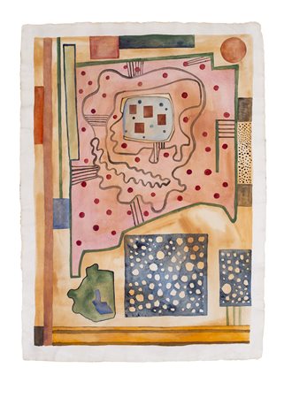 LINO FIORITO (1961) Senza Titolo Acquerello su cartoncino a mano cm 76x56...