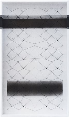 EMANUELA FIORELLI (1970) Os-cura-menti, 2013 Tarlatana tinta e filo su tela...