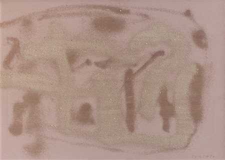 GIULIO TURCATO (1912-1995) Cangiante, 1970 Olio, sabbia e tecnica mista su...