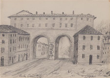 UMBERTO LILLONI (1898-1980) Vecchia Milano - Porta Orientale Matita su carta...