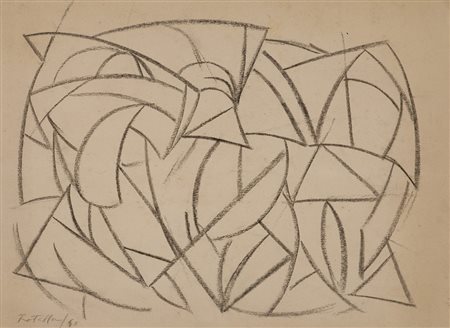 MIMMO ROTELLA (1918-2006) Astratto, 1948 Tecnica mista su carta cm 23x32...