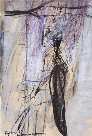 TINO VAGLIERI (1929-2000) Interno - Esterno, 1960 Tecnica mista su carta cm...