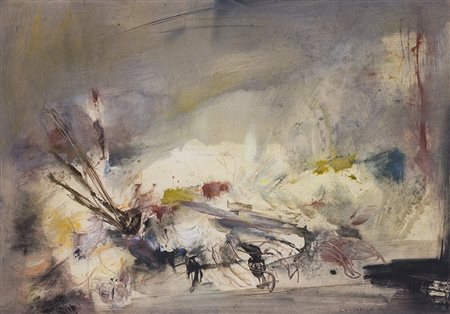 GIANCARLO CAZZANIGA (1930-2013) Senza Titolo, 1960 Tecnica mista su carta cm...