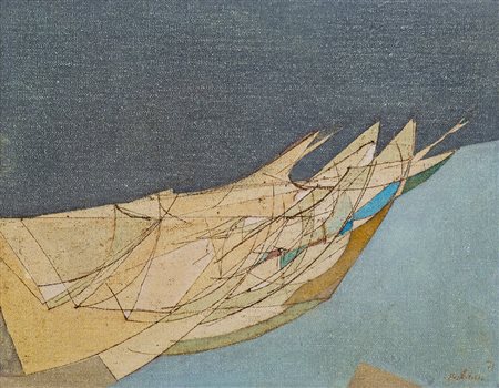 MARIO BALDAN (1933-1996) Senza titolo, 1971 Tecnica mista su tela di juta...