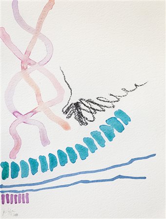 GIORGIO GRIFFA (1936) Senza Titolo, 2010 Acquerello e tecnica mista su...