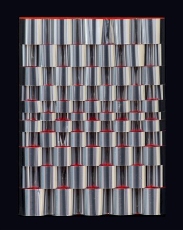 MARINA APOLLONIO (1940) Rilievo in alluminio N° 808 + rosso fluorescente,...