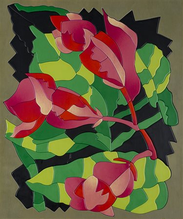 UGO NESPOLO (1941) Senza Titolo Acrilici su legno cm 59x49x7 Firma al retro...