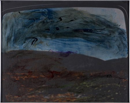 MARIO SCHIFANO (1934-1998) Paesaggio TV, seconda met&agrave; '70 Smalto su...