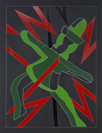 FRANCO ANGELI (1935-1988) Saetta Acrilici su tela cm 130x100 Firma e titolo...