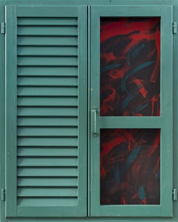 TANO FESTA (1938-1988) Persiana, 1985 Smalti e acrilici su legno cm 100x80x10...