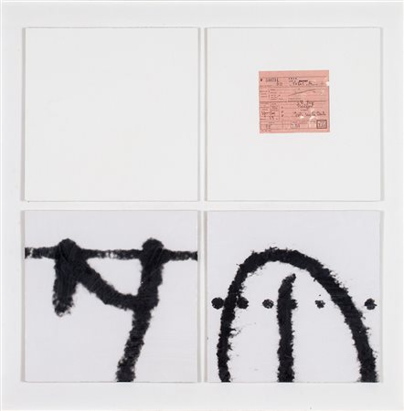 PLINIO MESCIULAM (1926) Biglietto ferroviario da Belfort, 1975 Collage e...