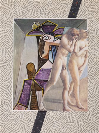 JIRI KOLAR (1914-2002) Chass&eacute;s du paradis, 1991 Collage e tecnica...