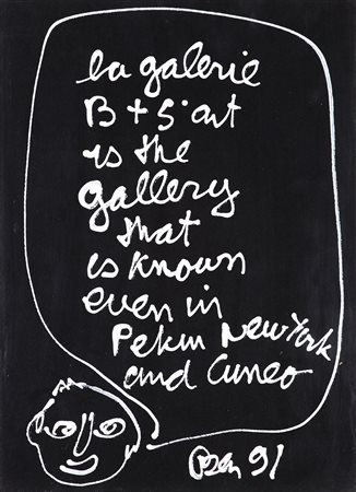 BEN VAUTIER (1935) Senza Titolo, 1991 Tecnica mista su cartoncino cm 29x21...