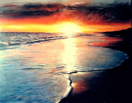 Loris Dalmasso "Tramonto" - 2006 - Olio su tela - cm 70x100
