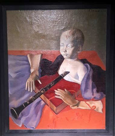 Gino Viano "Composizione metafisica" - Olio su tela - cm 72x58 - Firma...