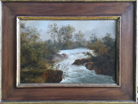 Carlo Piacenza "Torrente" - Olio su tela - cm 24x35 - Firma dell'artista in...