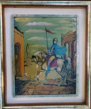 Giovan Francesco Gonzaga "Omaggio a De Chirico" - Retouche su lamina di...