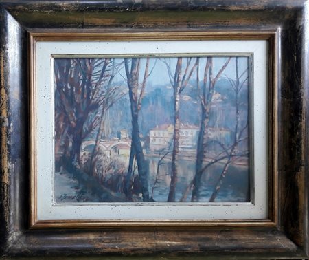 Silvio Brunetto "Il ponte Isabella" - 1977 - Olio su masonite - cm 30x40 -...