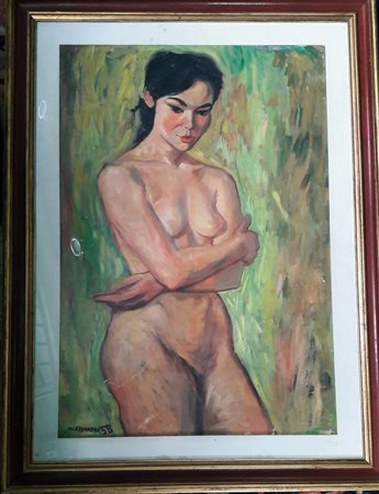 Lorenzo Alessandri "Studio della Luna n.82" - 1958 - Olio su masonite - cm...