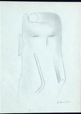 Gino De Dominicis "Figura Antropomorfa" - Grafite su carta - cm 17,5x13 -...