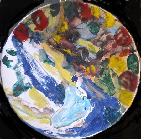 Serge Vandercam " Paesaggio" - Anni '80 - Esemplare Unico - Olio su ceramica...