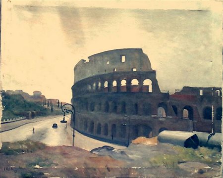 Edmondo Poletti "Colosseo"- 1933 - Olio su tela - cm 63x68 - Firma...