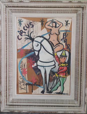 Gangemì "Circus" - Tecnica mista su tela - cm 50x35 - Firma dell'artista in...