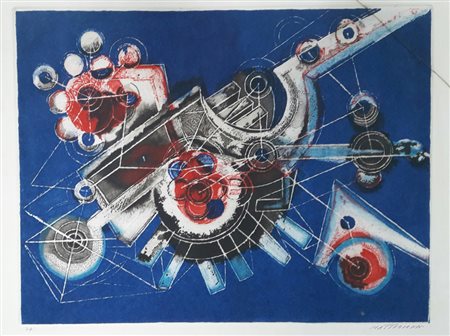 Umberto Mastroianni "Composizione astratta" - Serigrafia a colori su carta-...
