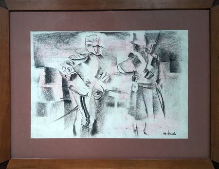 Mario Bardi "Composizione futurista" - Carboncino su carta - cm 33x48 - Firma...