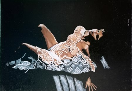 Michele Cimò "Donna" - Olio su tela - cm 70x100 - Firma dell'artista in alto...