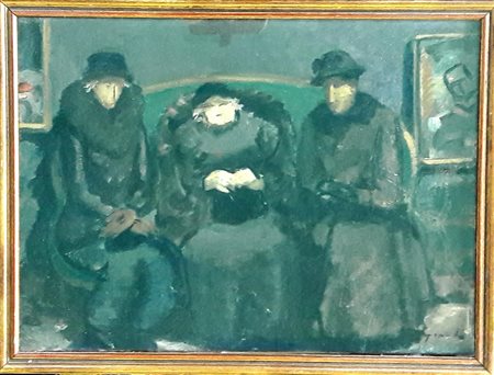 Giovanni Grande "S.T." Olio su tela - cm 34x45,5 - Firma in basso a dx