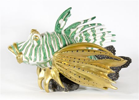 Manifattura Artistica Le Porcellane; grande scultura in porcellana policroma...