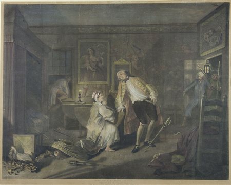 Lotto di 2 incisioni francesi a colori, incorniciate. tot cm.69x81.