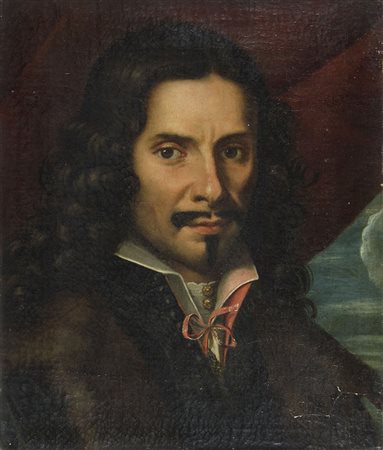 Maestro del XIX secolo "Ritratto d'uomo" cm. 45x39 - olio su tela foderata